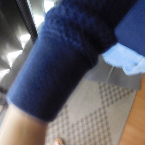 Men’s Waffle-Knit Henley Sweater – Navy Blue, Size Small - Picture 6 of 7